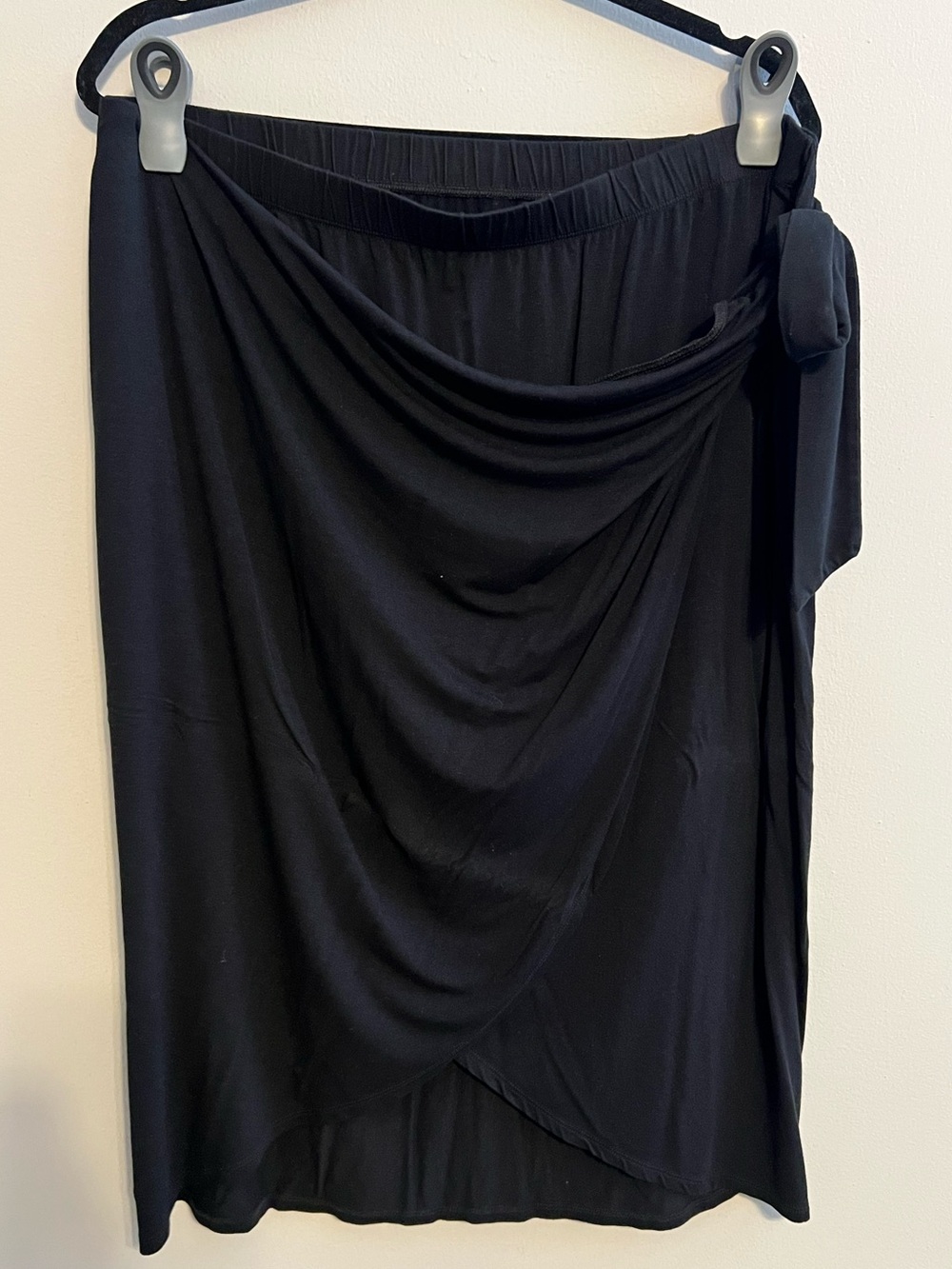 Ava & Viv Black Draped Midi Wrap Pencil Skirt | Women’s 1X
